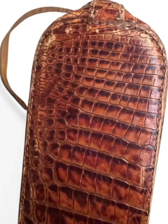 Brahmin Vintage Straw Woven Crossbody Bag Croc Leather Trim Boho Summer - Picture 9 of 9